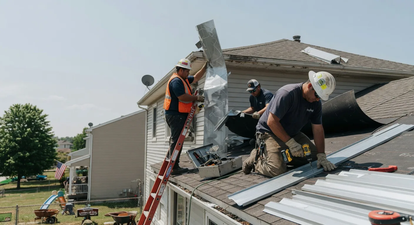 Storm Damage Metal Roof Repair in Hico, WV